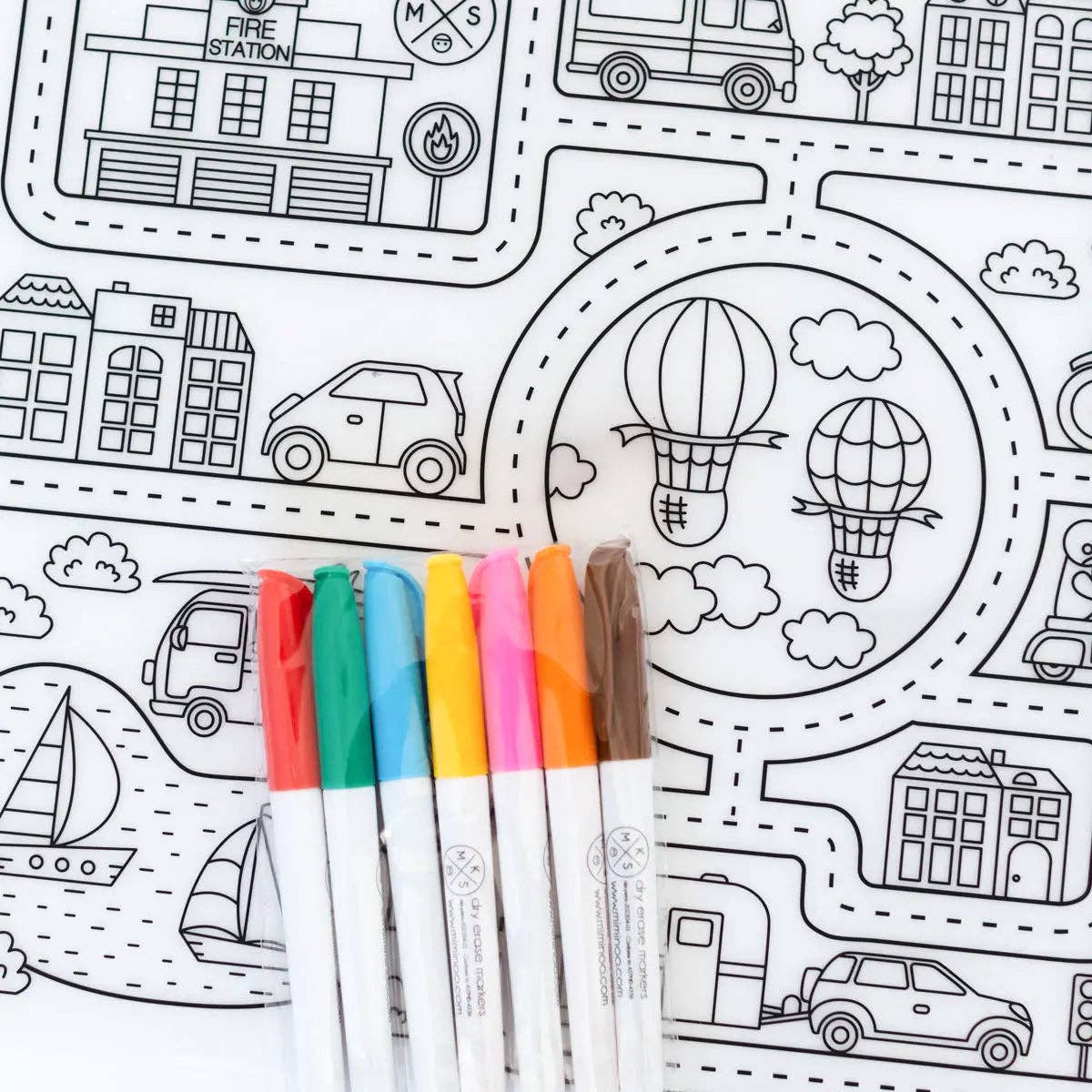 Roadmap - Silicone Reusable Coloring Mat & Markers Set