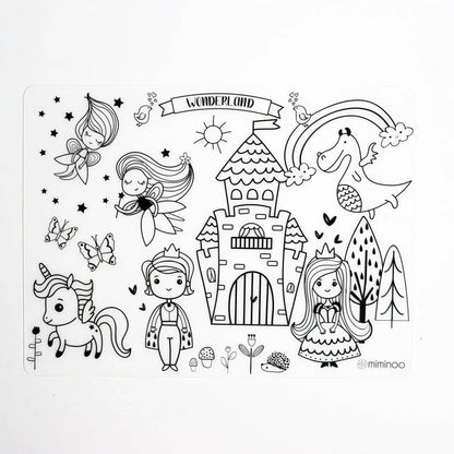 Wonderland - Silicone Reusable Coloring Mat & Markers Set