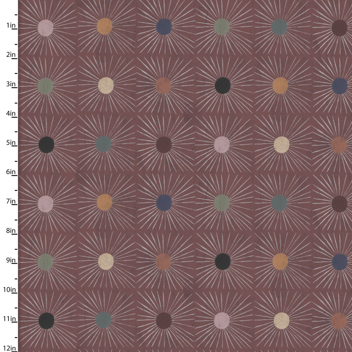 Rouge Sunburst Mosaic