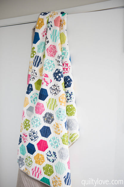 Hexie Framed PAPER Quilt Pattern