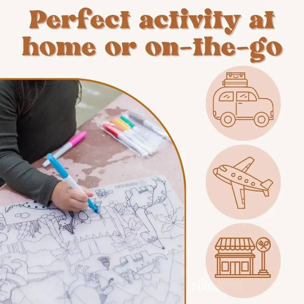 Roadmap - Silicone Reusable Coloring Mat & Markers Set