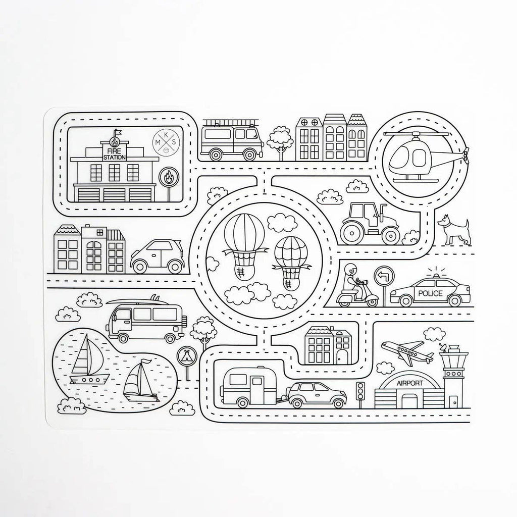Roadmap - Silicone Reusable Coloring Mat & Markers Set