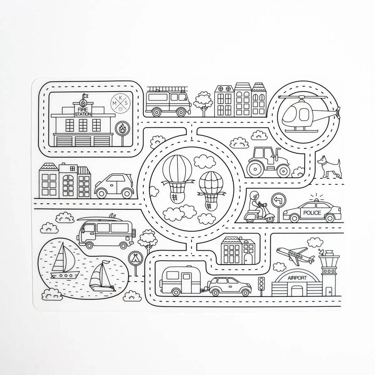 Roadmap - Silicone Reusable Coloring Mat & Markers Set