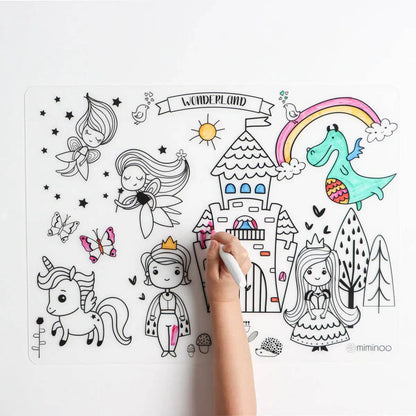 Wonderland - Silicone Reusable Coloring Mat & Markers Set