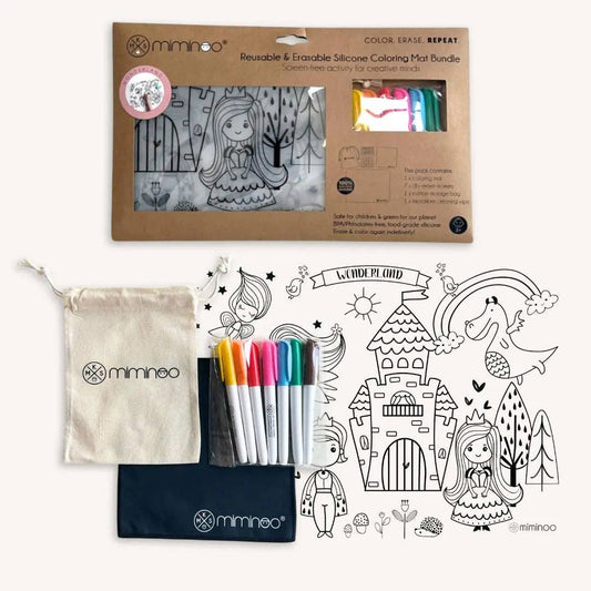 Wonderland - Silicone Reusable Coloring Mat & Markers Set