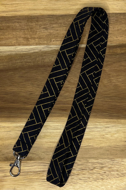 Black & Gold Herringbone