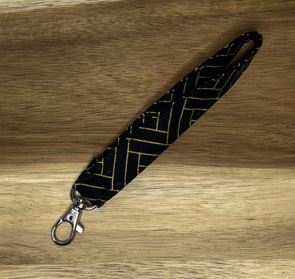 Black & Gold Herringbone