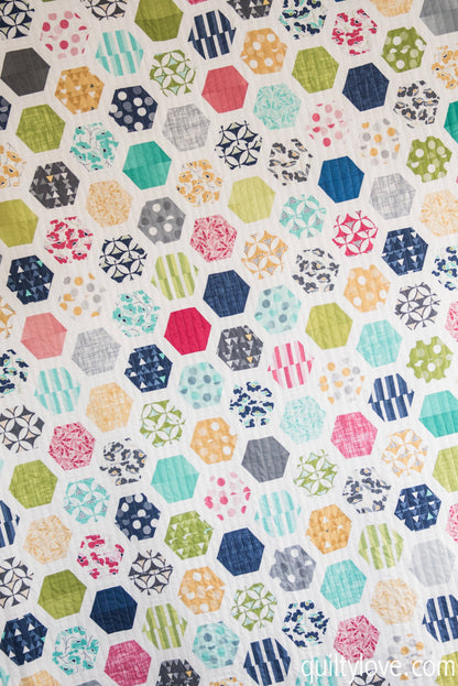 Hexie Framed PAPER Quilt Pattern