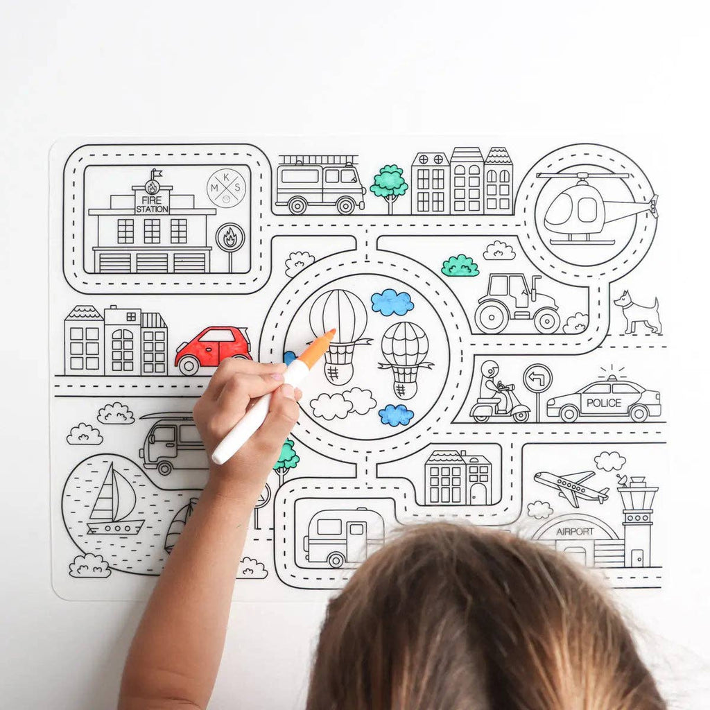 Roadmap - Silicone Reusable Coloring Mat & Markers Set