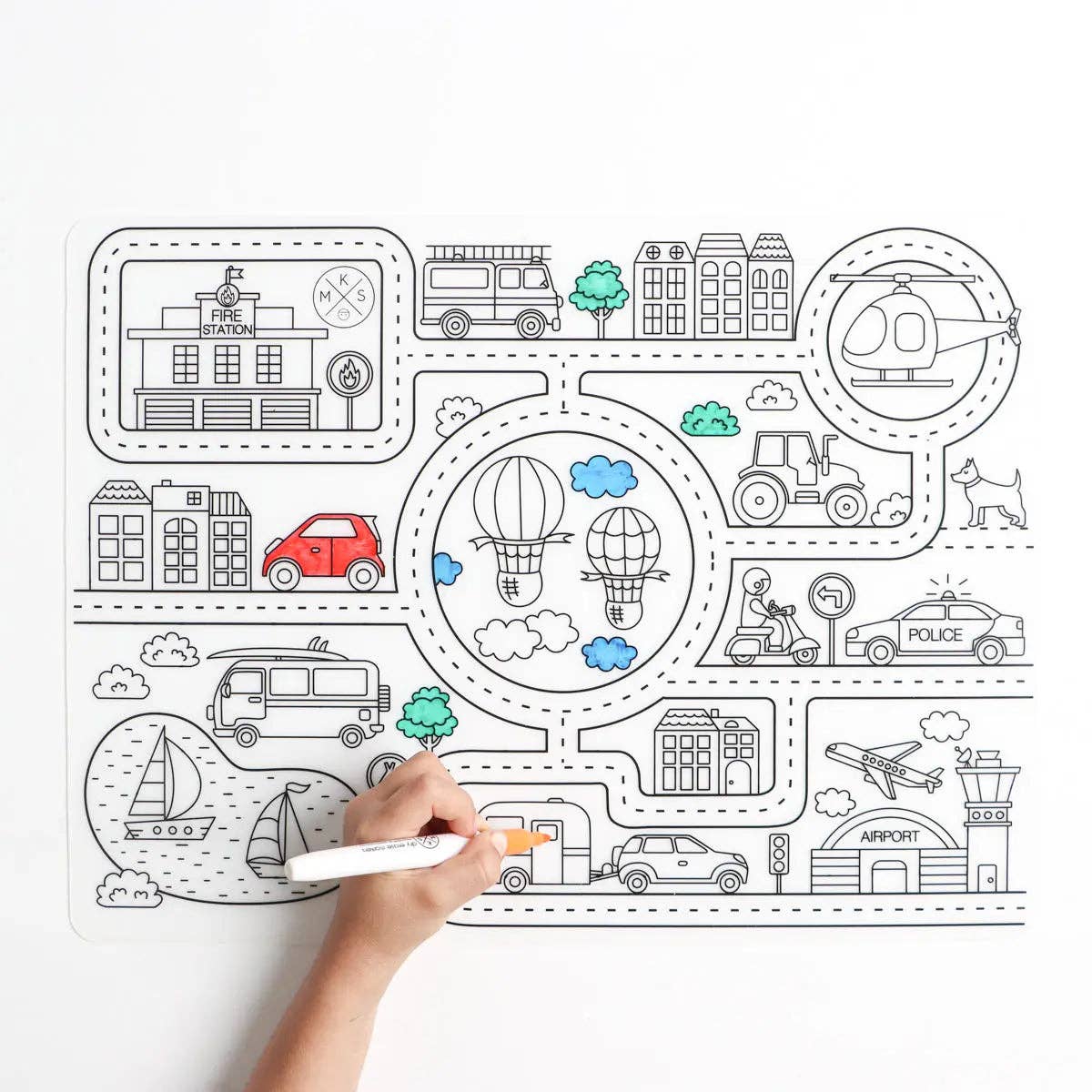 Roadmap - Silicone Reusable Coloring Mat & Markers Set