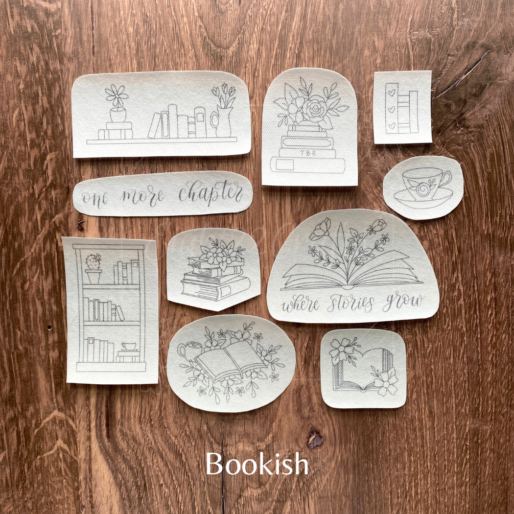 Bookish Stick and Stitch Embroidery Designs