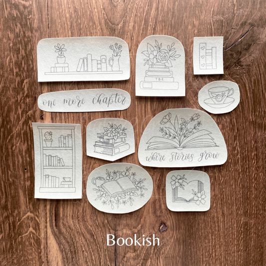 Bookish Stick and Stitch Embroidery Designs