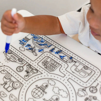 Roadmap - Silicone Reusable Coloring Mat & Markers Set